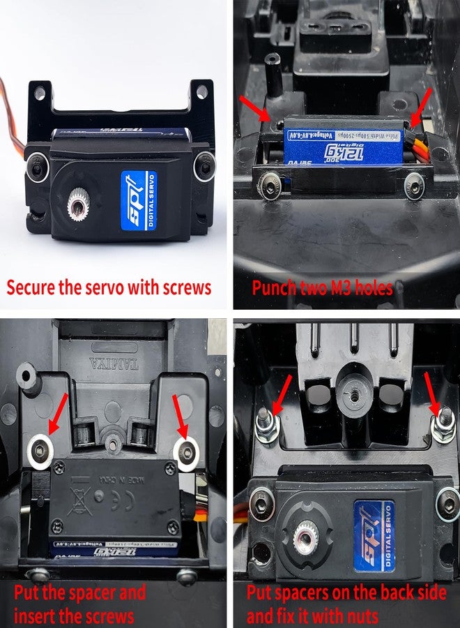 QUE-T Aluminium Servo Mount Bracket for 1:12 Tamiya Lunch Box RC Truck - Image 2